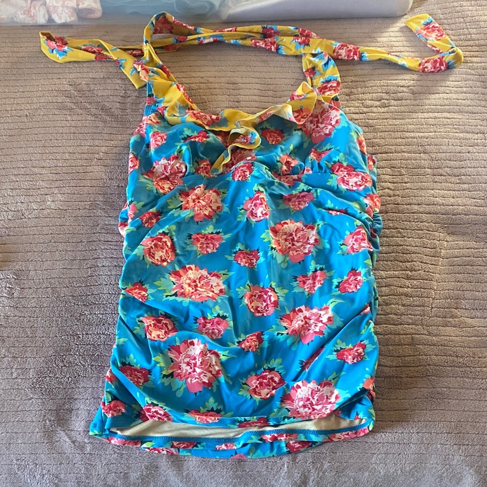 Matilda Jane Medium Floral Tankini in Blue and Yellow